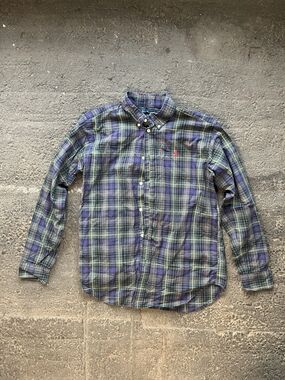 Ralph Lauren Blue Multi-Color Plaid Button-Down Shirt